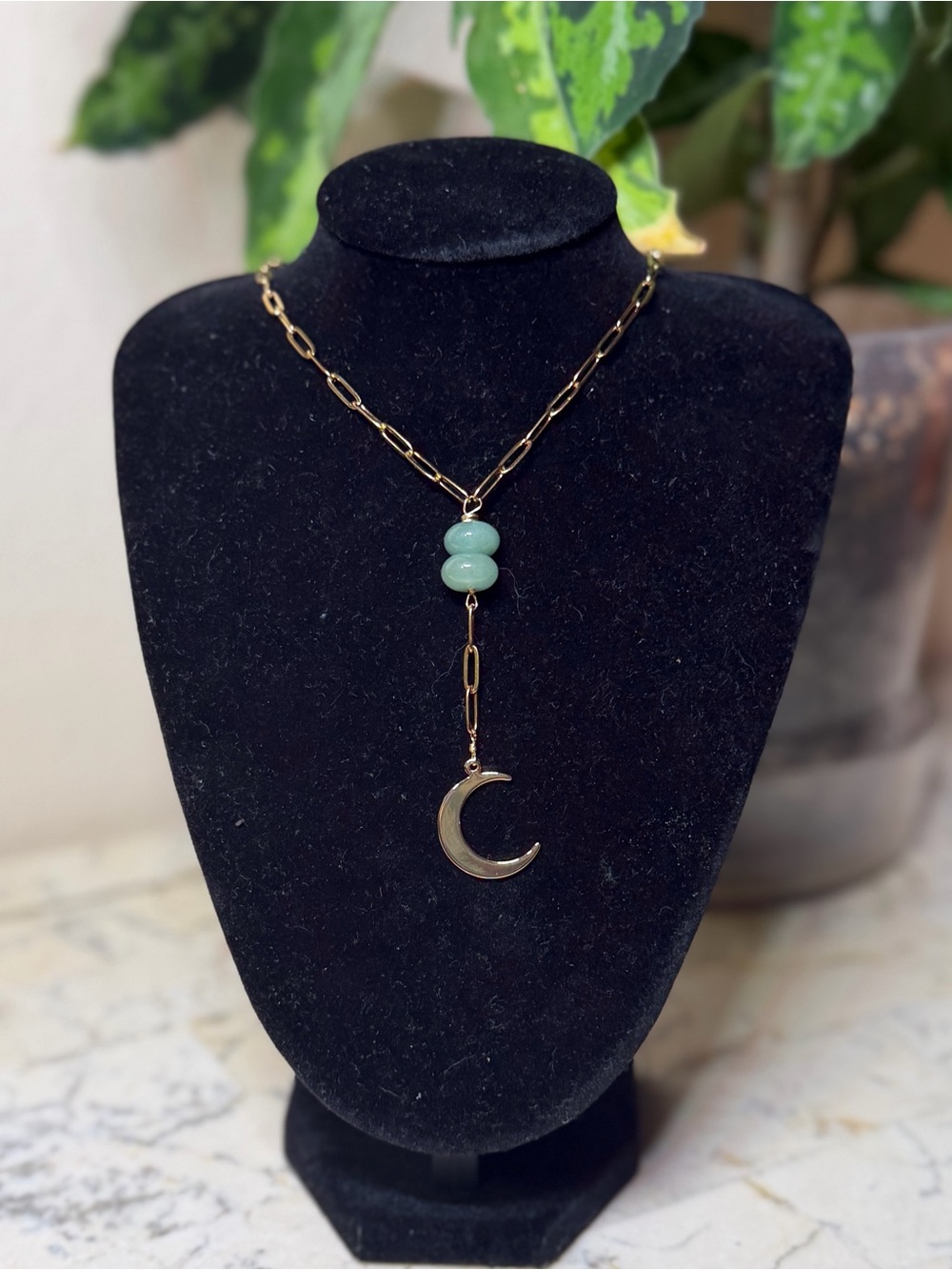 Gold Plated Necklace with Moon